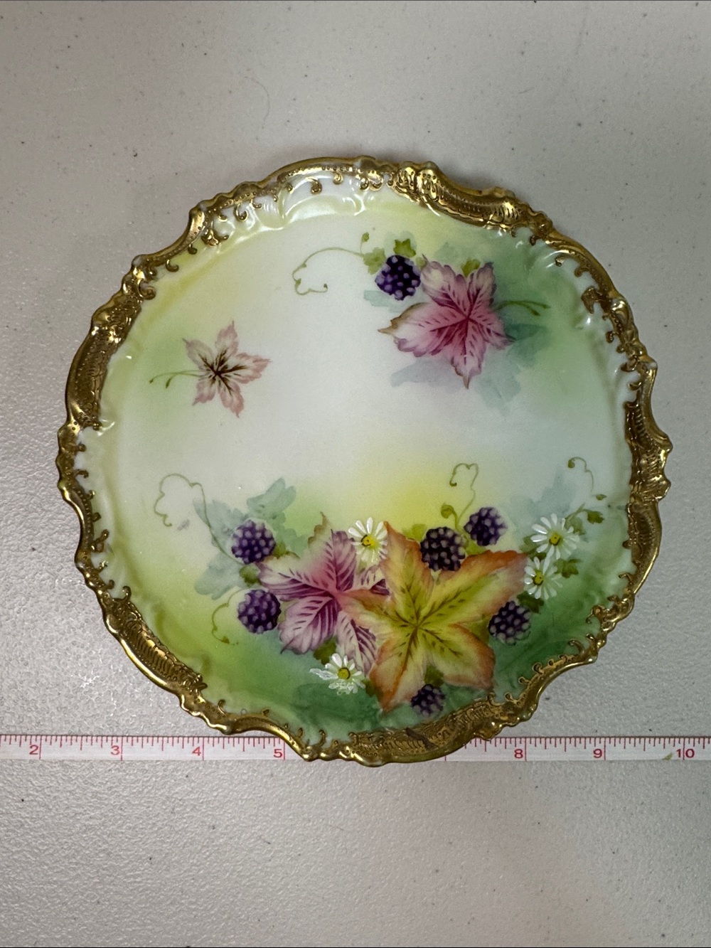 Antique Nippon hand painted Blackberry Porcelain Teapot Stand